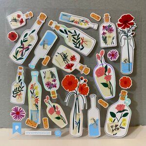 Pipsticks Message In A Bottle Flower Stickers
